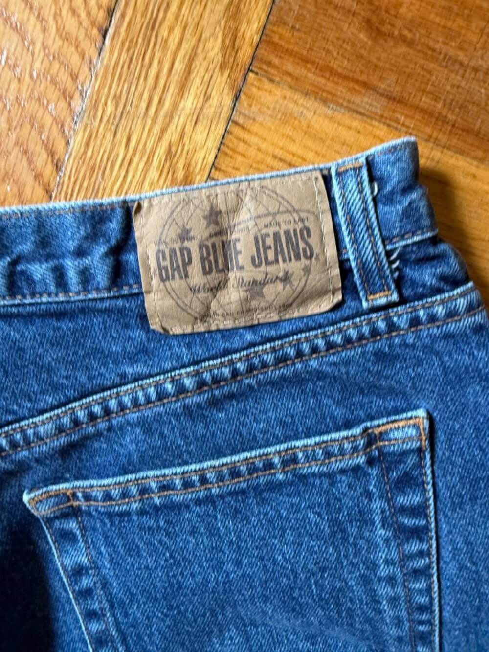 Vintage Gap Blue Jeans Classic Fit Size 16 Long 100% Cotton Indigo 90s Y2K - Picture 7 of 7